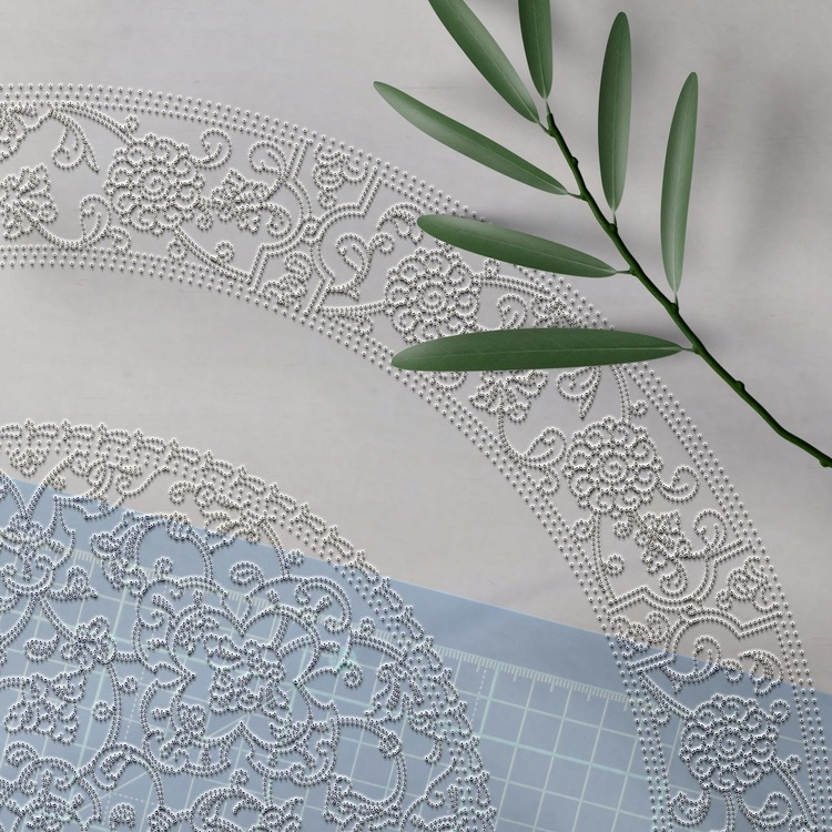 Perforated Stencil 40 cm. - 15th century Classic Iznik Lotus Hatayi Motif Tile Plate Pattern