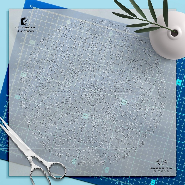 Perforated Stencil Set 5-Piece - Penc Passionflower Tile Plate Pattern