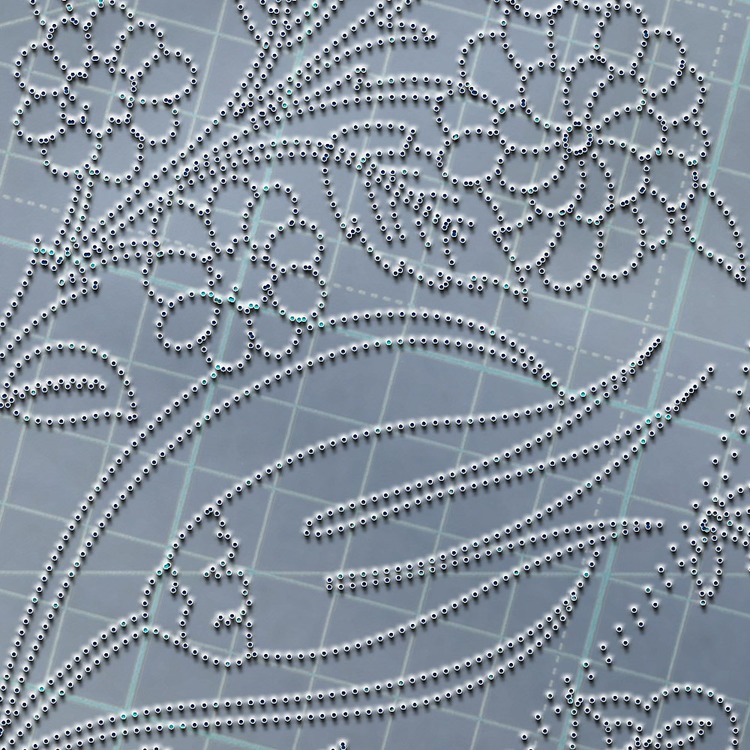 Perforated Stencil - Original Iznik 19th century Chrysanthemum Hyacinth Tulip Tile Pattern