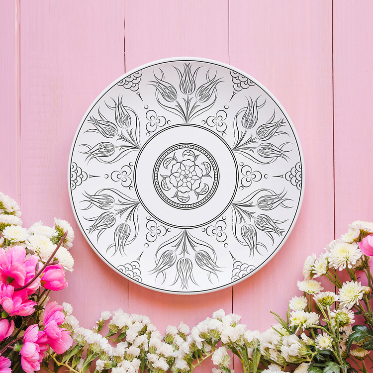 Perforated Stencil 25 cm. -  Tulip Motif Tile Pattern