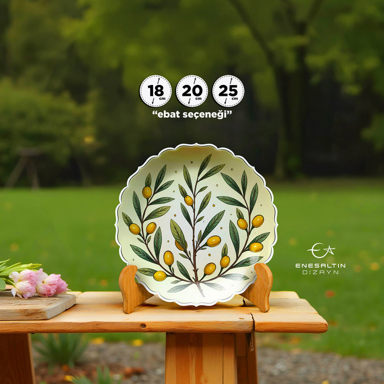 Perforated Stencil - Simple Design Olive Branch Tile Plate Pattern