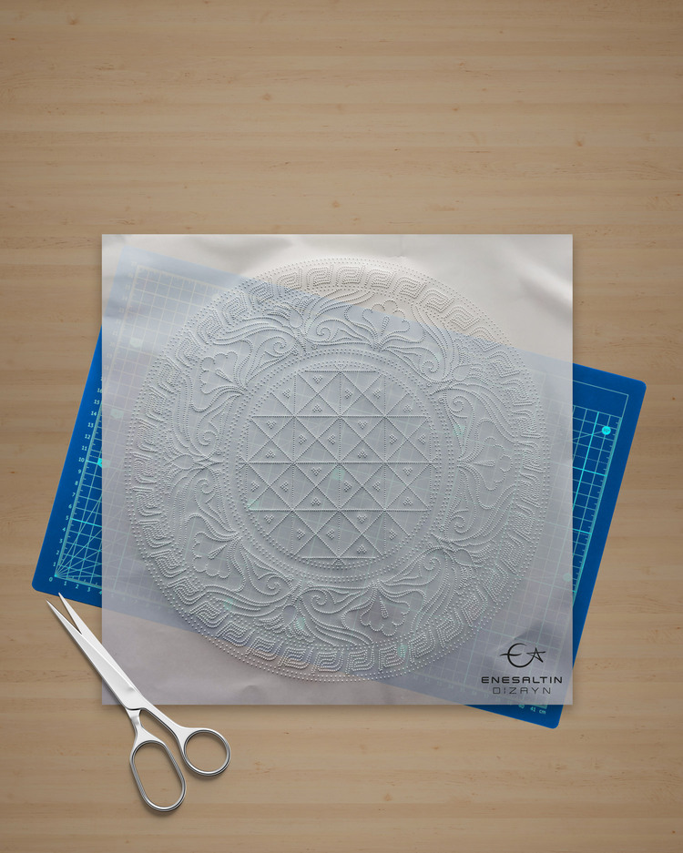 Perforated Stencil -  Miletus Work Geometric Rumi Tile Pattern from the Seljuk Principalities Period
