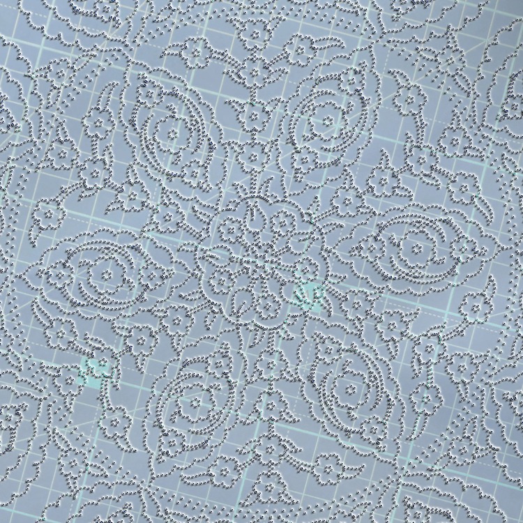Perforated Stencil 25 cm. - Classic Iznik Penc Passionflower Tile Plate Pattern