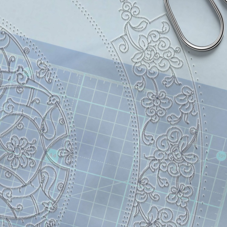 Perforated Stencil 40 cm. - Baba Nakkaş Rumi Lotus Motif Tile Plate Pattern