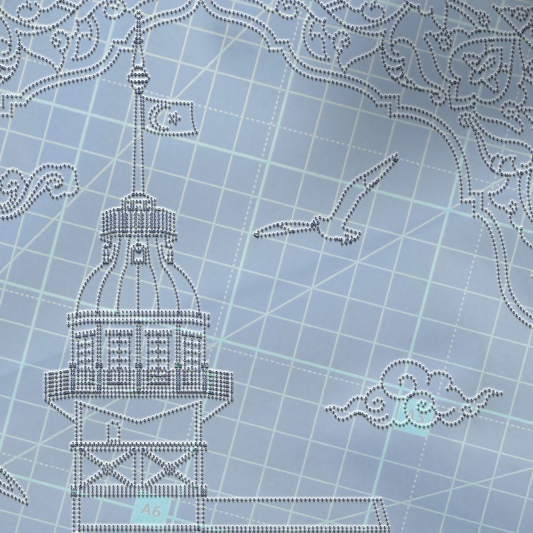 Perforated Stencil 20 x 20 cm. - Istanbul Maiden's Tower Rumi Arched Motif Tile Pattern