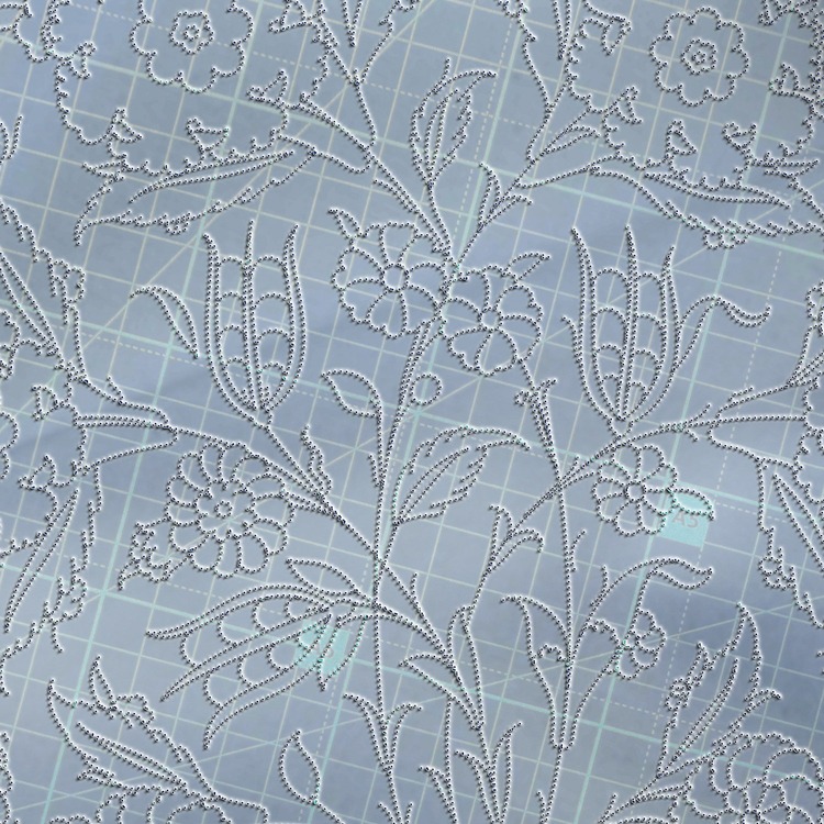 Perforated Stencil 30 cm. - Damascus Style Classic Iznik 1550 Rose Bouquet Tile Plate Pattern