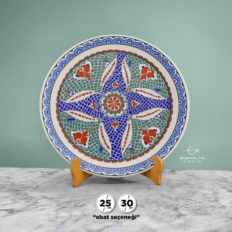 Perforated Stencil - Iznik Rumi Fish Scale Wheel Tile Pattern