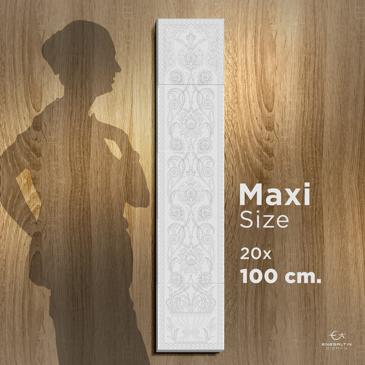 Perforated Stencil 20 x 100 cm. - Herbal Hatayi Vase Motif Tile Pattern