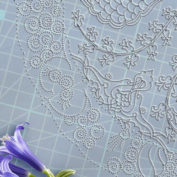 Perforated Stencil 30 cm. - Classic Iznik Tile Pattern with Hyacinth Motif