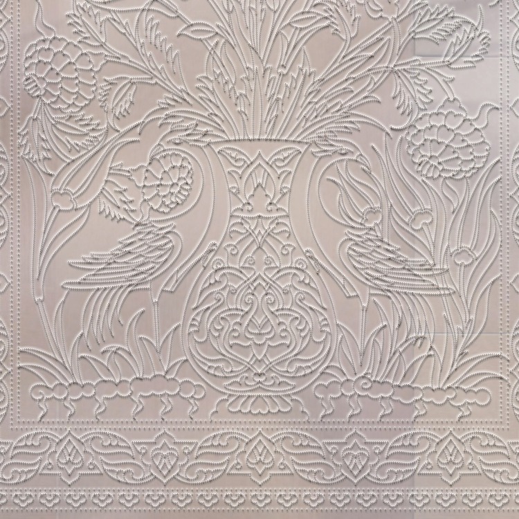Perforated Stencil 40x60 cm. Oversized - Double Bird and Vase Motif Tile Pattern