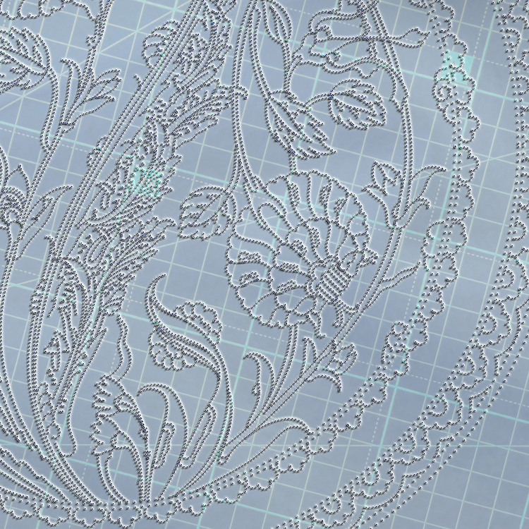 Perforated Stencil -  Iznik 16th century Triple Rose Composition Tile Pattern