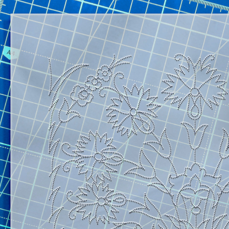 Perforated Stencil 20 x 20 cm. - Carnation Vase Tile Pattern