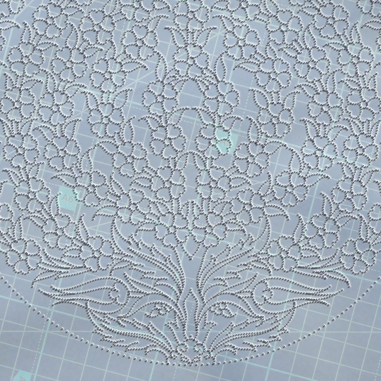 Perforated Stencil 22 cm. - Tile Plate Pattern with Tree of Life Motif