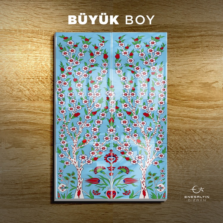 Perforated Stencil 40x60 cm. Oversized - Tile Pattern with Tree of Life Motif