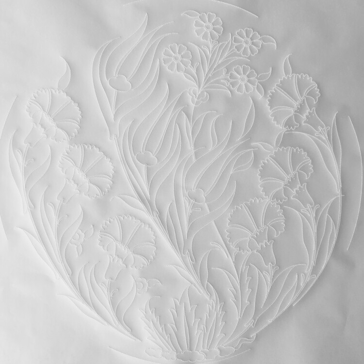 Perforated Stencil 30 cm. - Tulip Carnation Motif Tile Pattern