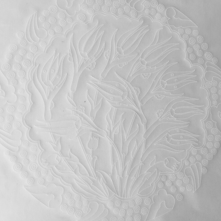 Perforated Stencil 30 cm. - Tulip Motif Tile Pattern