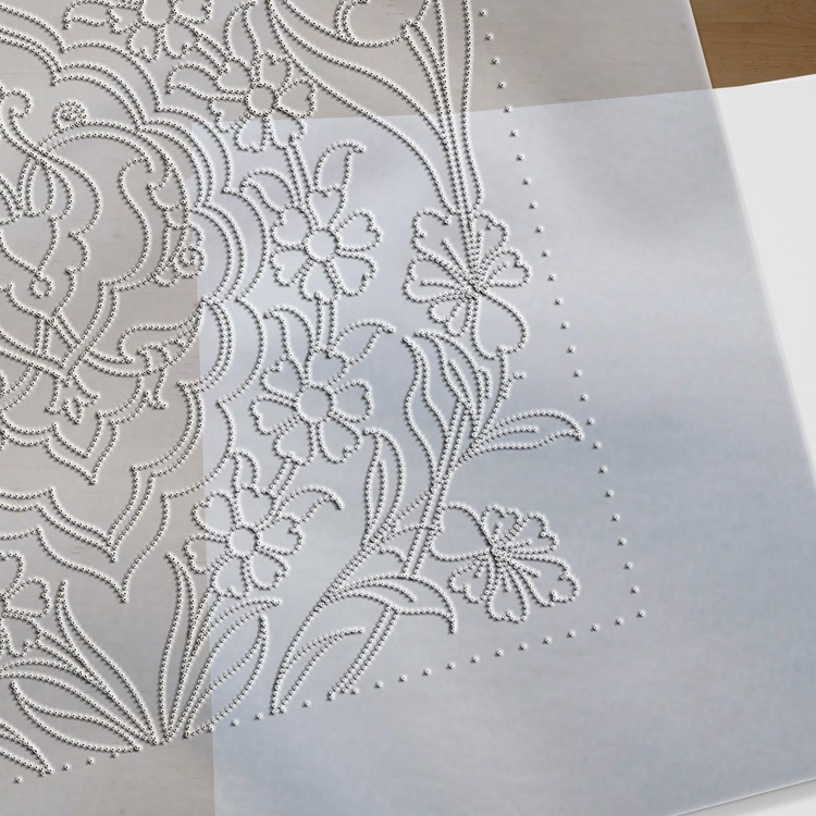 Perforated Stencil 20 x 20 cm –  Rumi Medallion Symmetric Motif Tile Pattern