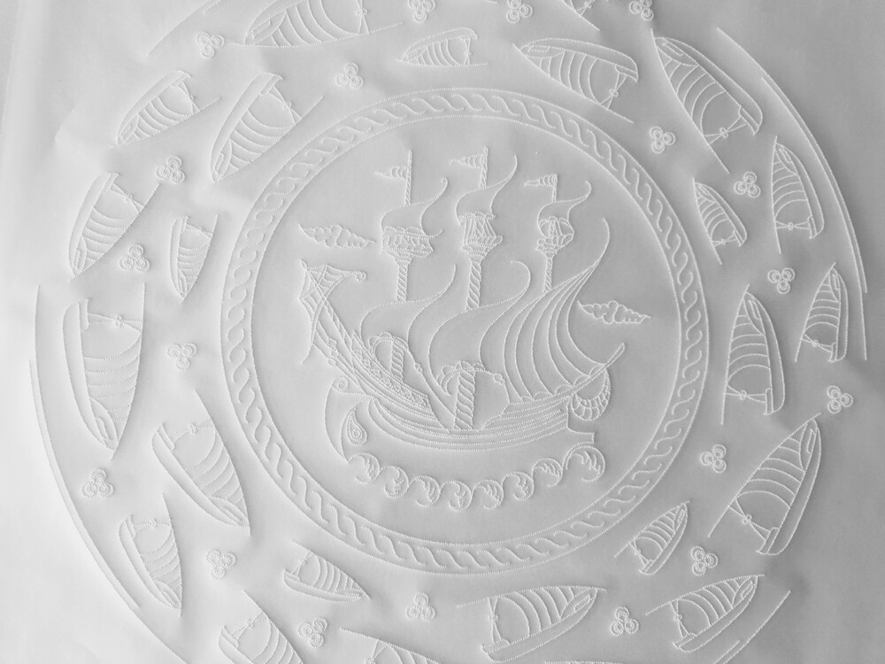 Perforated Stencil - Galleon Motif Tile Pattern