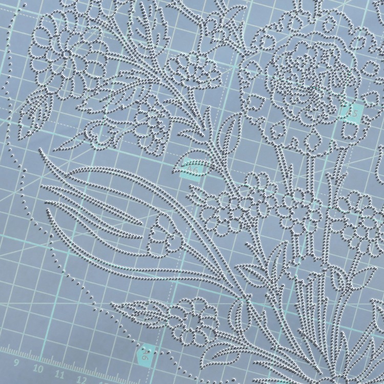 Perforated Stencil 25 cm. - Original Iznik 19th century Chrysanthemum Hyacinth Tulip Tile Pattern