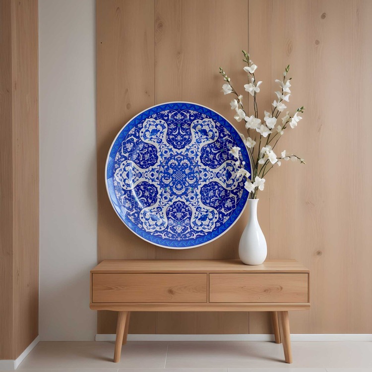 Perforated Stencil 40 cm. - Baba Nakkaş 1510 Rumi Lotus Motif Tile Plate Pattern