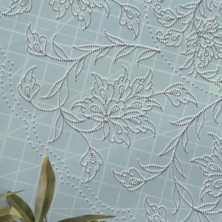 Hazır Şablon Desen 25 cm. - 8'li Lotus Çarkıfelek Çini Tabak Deseni