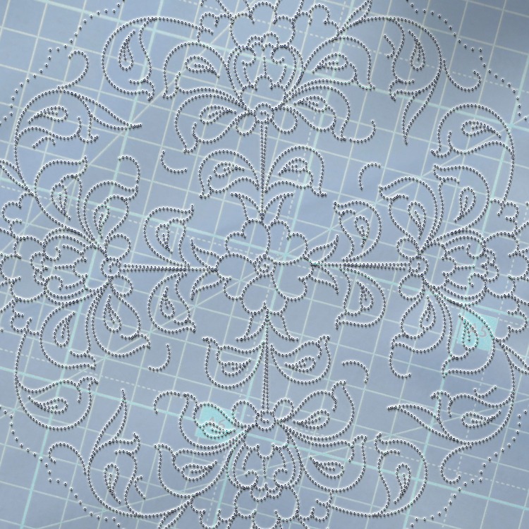 Hazır Şablon Desen -  Simetrik 4'lü Lotus Çini Tabak Deseni