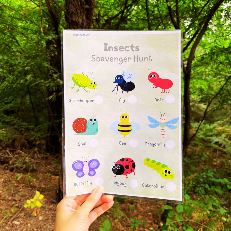 Nature, Camping, Insects Scavenger Hunt