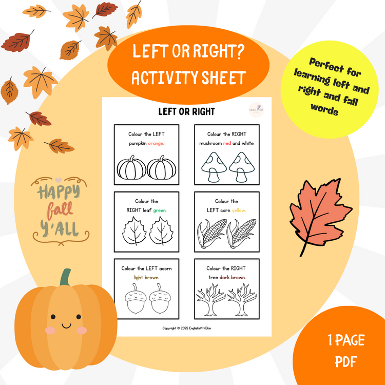 Left or Right? Fall Activity Sheet