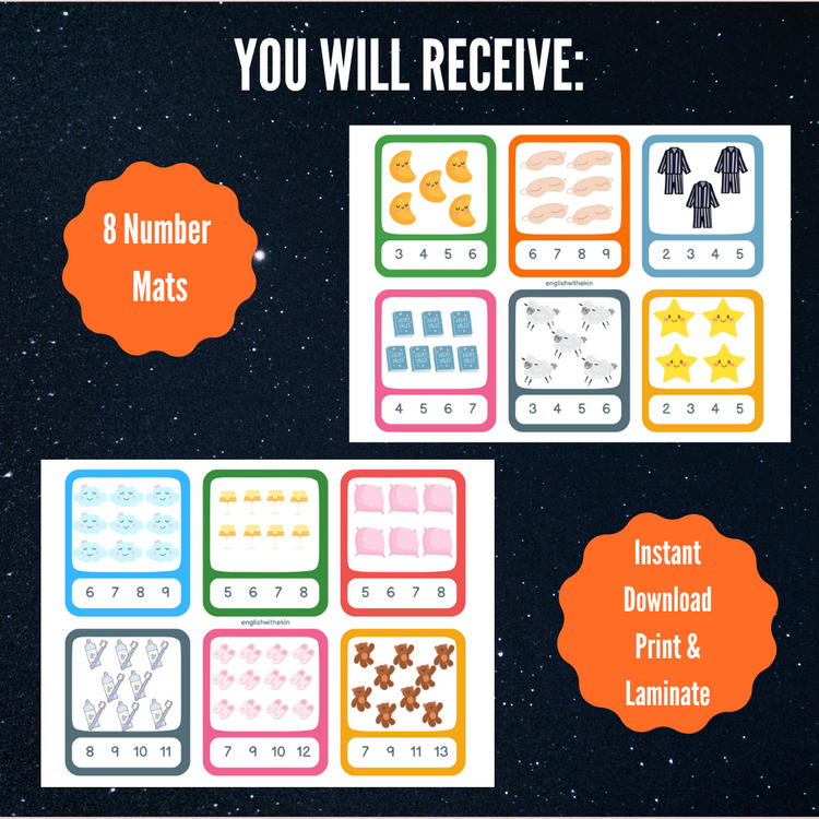 ✨ Night Routines Number Mats ✨