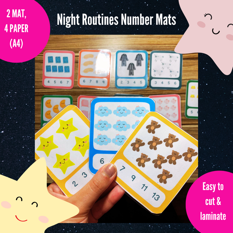 ✨ Night Routines Number Mats ✨