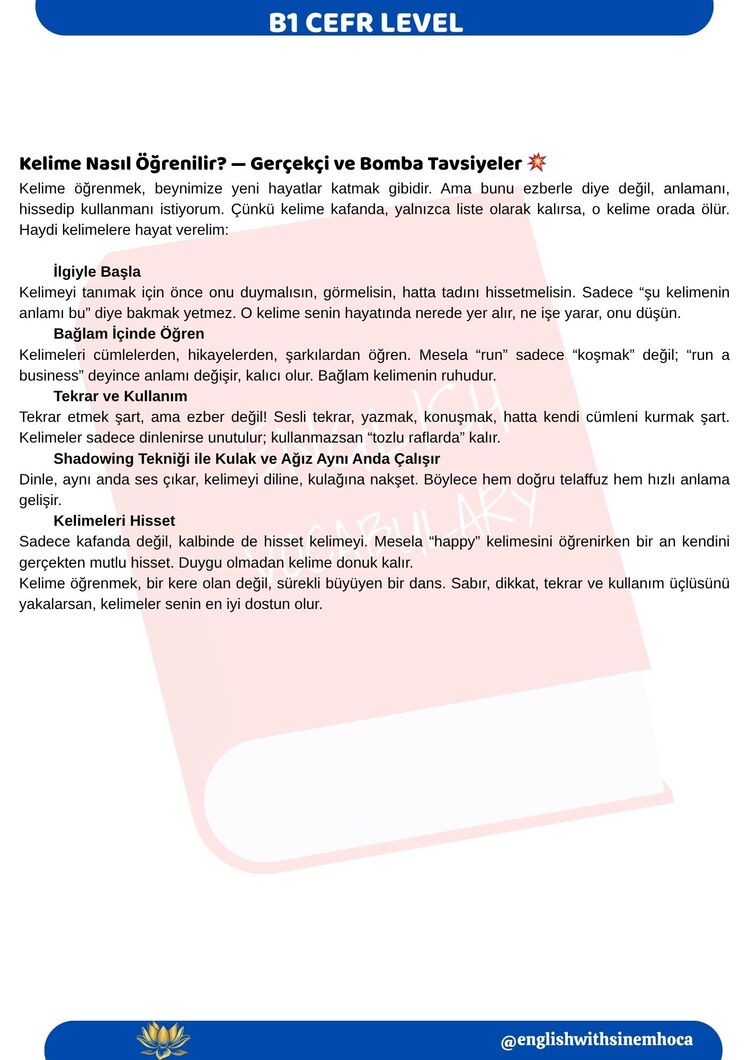 B1 + B2 KELİME PAKETİ + QR KODLU DİNLEME