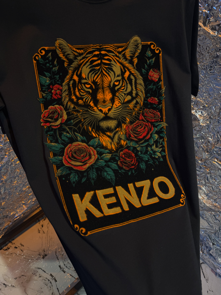 Kenzo kadife baskı beyaz premium
