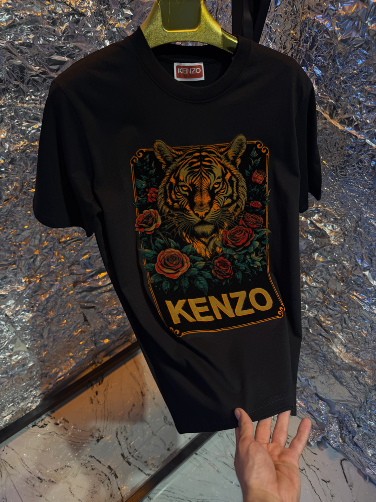 Kenzo kadife baskı beyaz premium