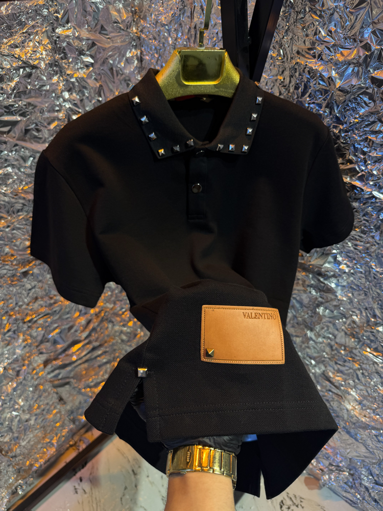 Valentino yaka taşlı ultra premium siyah
