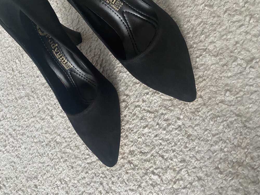 Kadın süet siyah Stiletto