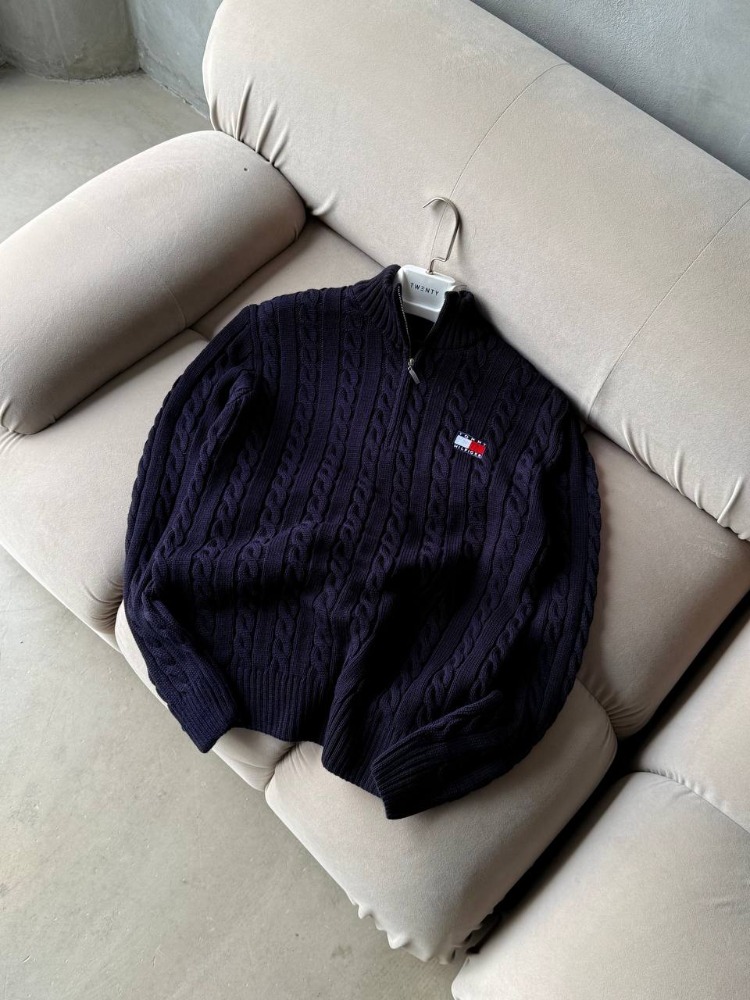 Tommy Hilfiger Yarım Fermuar Triko Premium