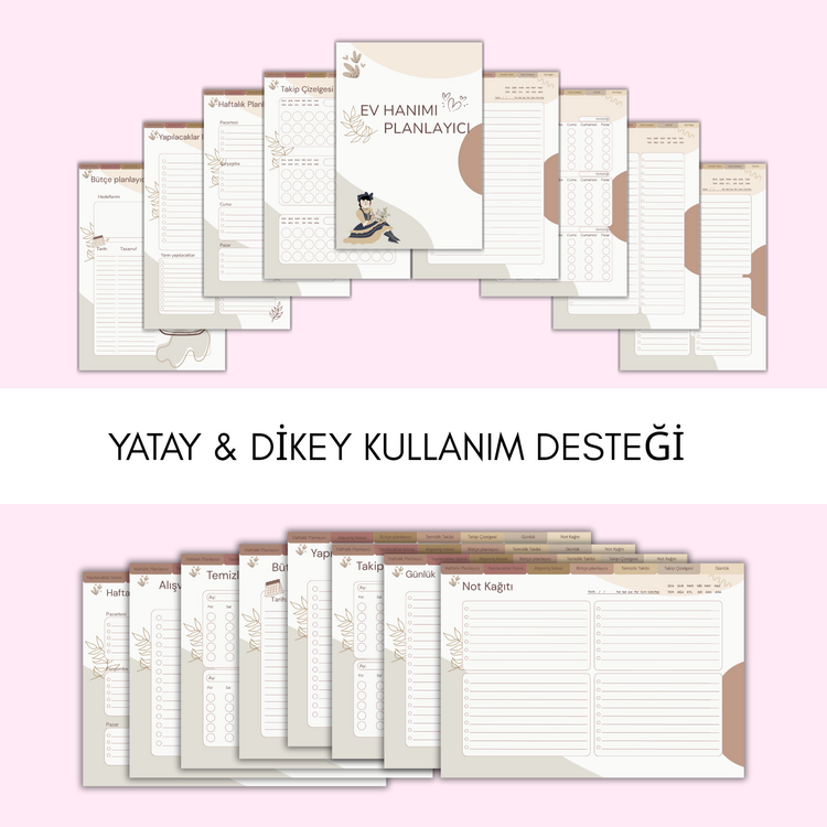 Ev Düzeninin En Şık Yardımcısı: Yatay & Dikey Dijital Planlayıcı (PDF İndirme Dahil!)