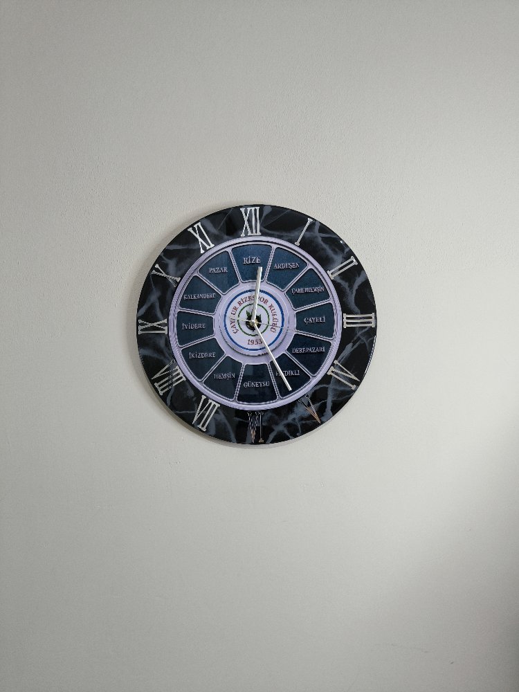 Kişiye Özel Epoksi Duvar Saati | 40 cm | El Yapımı | Fotoğraf, İsim ve Logolu Tasarım