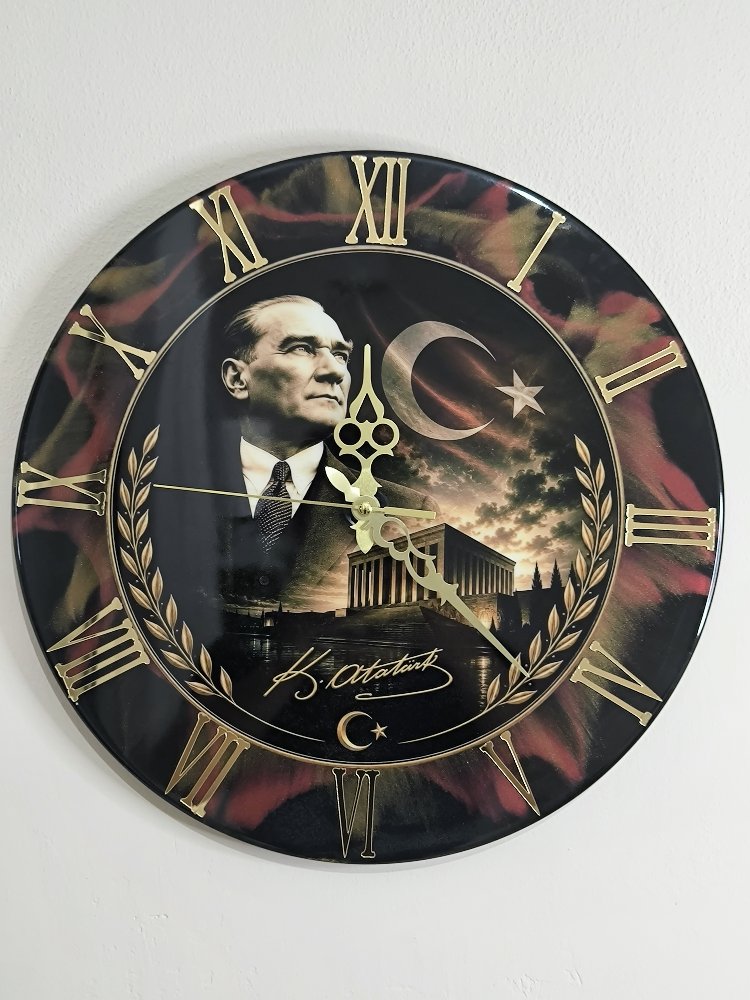 Kişiye Özel Epoksi Duvar Saati | 40 cm | El Yapımı | Fotoğraf, İsim ve Logolu Tasarım