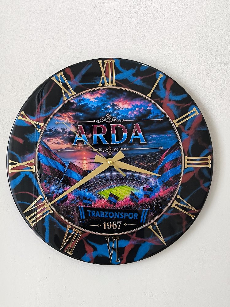 Kişiye Özel Epoksi Duvar Saati | 40 cm | El Yapımı | Fotoğraf, İsim ve Logolu Tasarım