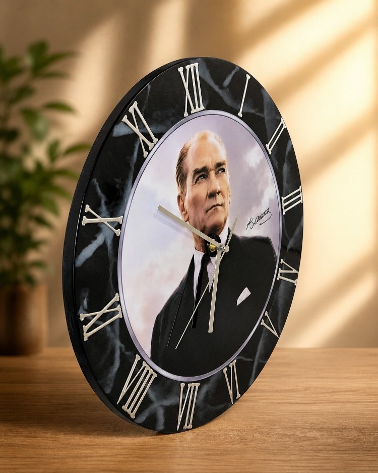 Kişiye Özel Epoksi Duvar Saati | 40 cm | El Yapımı | Fotoğraf, İsim ve Logolu Tasarım