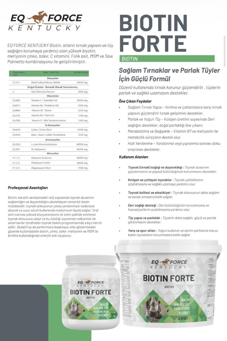 BIOTIN FORTE 1KG EQ FORCE KENTUCKY