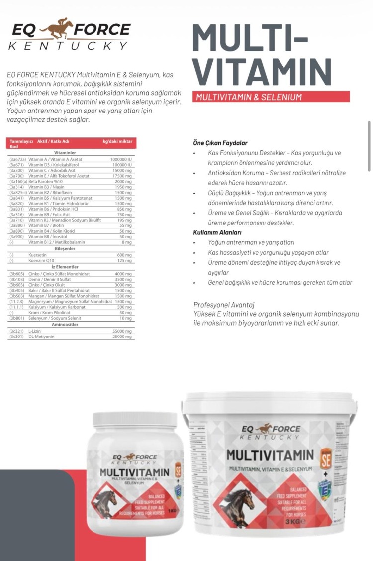 MULTIVITAMIN & SELENYUM 1KG EQ FORCE 