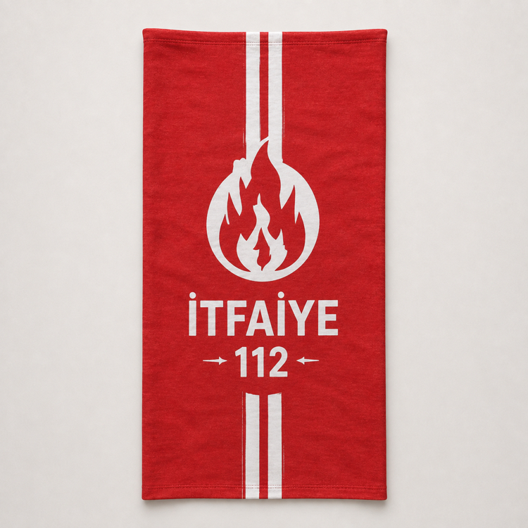 İtfaiye 112 Alev Desenli Kırmızı Buff Boyunluk