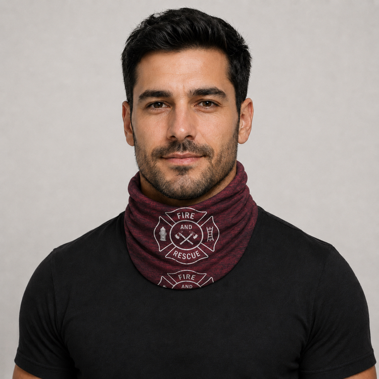 Fire & Rescue Armalı Bordo Buff Boyunluk