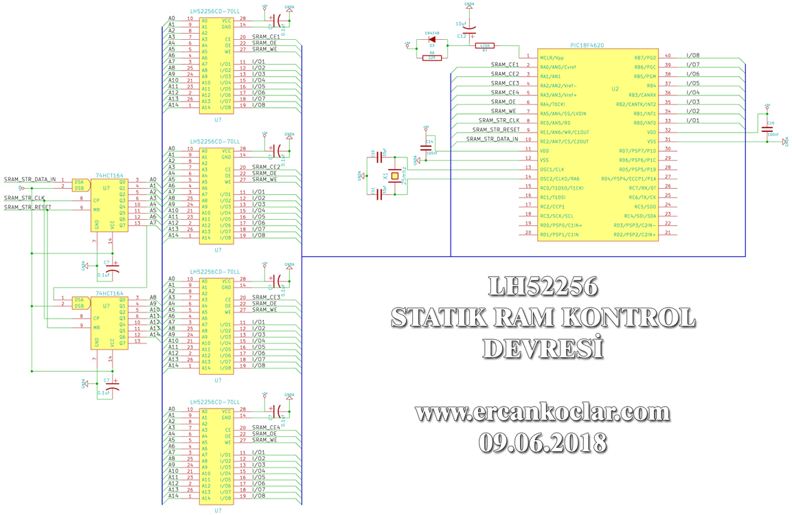LH52256 SRAM – MikroC Kütüphanesi