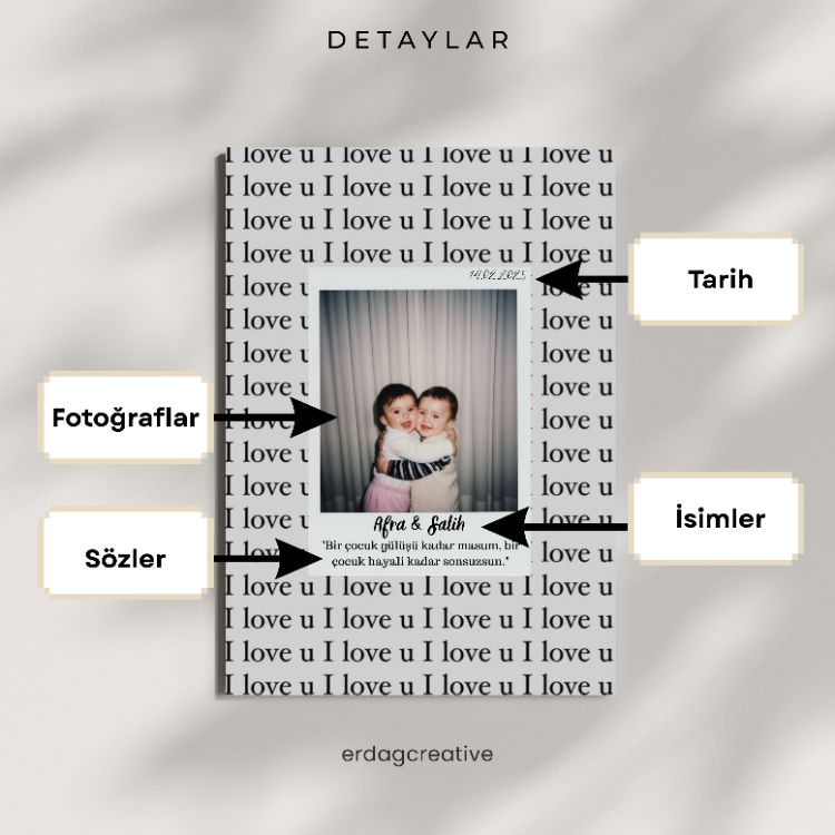 I Love You Vintage Poster(Çerçeveli)