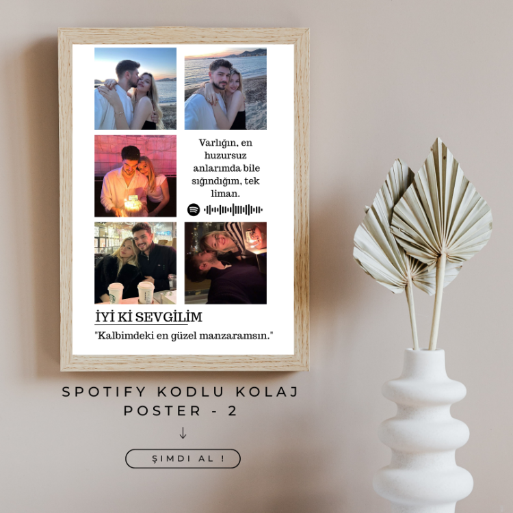 Spotify Kodlu Kolaj Poster - 2 (Çerçeveli)