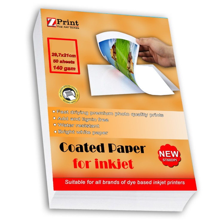 140 GR TEK TARAFLI PARLAK İNKJET KUŞE A4 50 YAPRAK