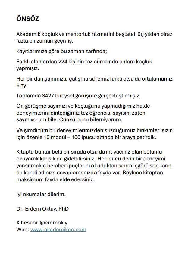 Tez Yazarının Pratik İpuçları Rehberi